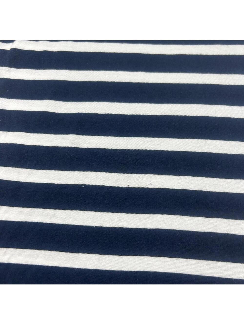 Nautica Women's Navy White Striped V-Neck Short Sleeve Tee Shirt Casual Top - Picture 6 of 9